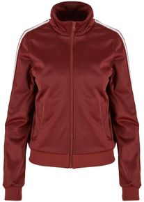 Urban Classics Damen Trainingsjacke "Urban Classics Damen Ladies Retro Track Jacket", rot, klassisch, Gr. M, gestreift, 100% Polyester, Jacken