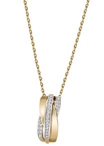 Firetti Damen Kette mit Anhänger "Schmuck Geschenk Silber 925 Halsschmuck Halskette Ankerkette", Silber 925 (Sterlingsilber), L: 45cm, gelb, Silber