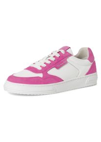 Tamaris Damen Sneaker, Gr. 36, pink, Leder, Veloursleder, sportlich, Schuhe, mit praktischem Wechselfußbett, Freizeitschuh, Halbschuh, Schnürschuh