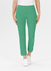 Stehmann Damen Stretch-Hose, grün, casual, Gr. 44, unifarben, Obermaterial: 72% Viskose, 25% Polyamid, 3% Elasthan, Hosen, mit aufschlag am Saum