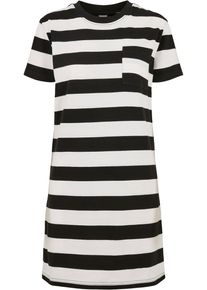 Urban Classics Damen Shirtkleid "Urban Classics Damen Ladies Stripe Boxy Tee Dress", schwarz-weiß, klassisch, Gr. XS, 100% Baumwolle, Kleider