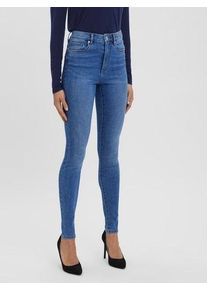 Véro Moda VERO MODA Damen High-waist-Jeans "VMSOPHIA HR SKINNY J GU3112", blau, Basic, Gr. S, Denim/Jeans, Obermaterial: 64% Baumwolle, 31% Polyester, 3%