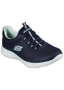 Skechers Damen Slip-On Sneaker "SUMMITS", Gr. 42, blau, Textil, sportlich, Schuhe, Freizeitschuh, Komfortschuh mit stoßdämpfender Zwischensohle