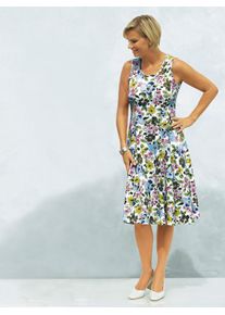 CLASSIC Damen Jerseykleid "Jersey-Kleid", bunt, Gr. 40, geblümt, gemustert, mehrfarbig, Jersey, Single Jersey, 50% Baumwolle, 50% Modal, Kleider