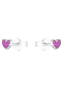 Mädchen Paar Ohrstecker "Purple Heart, 2036441", Silber 925 (Sterlingsilber), bunt, Prinzessin Lillifee, Silber 925 (Sterlingsilber), Ohrringe