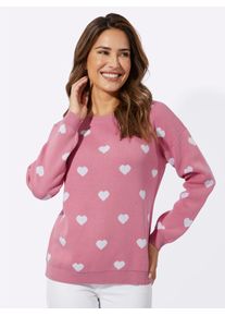 Classic Basics Damen Strickpullover "Langarm-Pullover", rosa, Gr. 42, gemustert, 100% Baumwolle, Pullover