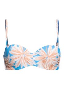 Roxy Damen Bandeau-Bikini-Top "Roxy Love The Beach Vibe", blau, Gr. L, 74% Nylon, 26% Elasthan, Bikini-Oberteile