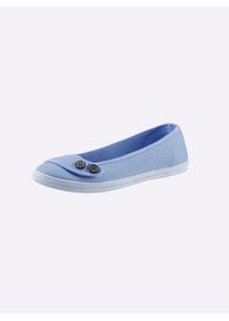 Casual Looks Damen Ballerina, Gr. 41, blau, Textil, modisch, Schuhe