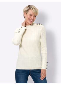 Classic Basics Damen Stehkragenpullover "Stehkragen-Pullover", beige, Gr. 44, unifarben, 100% Polyacryl, Pullover