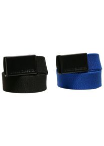 Urban Classics Damen Hüftgürtel "Urban Classics Unisex Canvas Belt Kids 2-Pack", schwarz, 100% Polyester, Gürtel