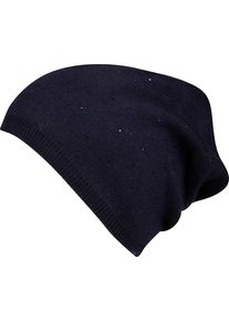 Damen Strickmütze, blau, modisch,feminin, Capelli New York, Feinstrick, Strick, Materialmix, Mützen, mit Pailletten-Verzierungen