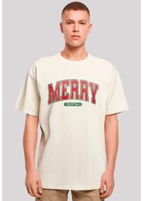 F4NT4STIC Herren T-Shirt "Weihnachten Varsity Retro", beige, casual, Gr. M, Obermaterial: 100% Baumwolle, Shirts, Premium Qualität
