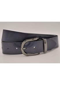AnnaMatoni Damen Ledergürtel, blau, casual, Gr. 85, unifarben, Rindsleder, Gürtel, mit silberner Schließe