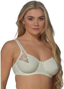 ELBRINA Damen Bügel-BH, Gr. 85, beige, Obermaterial: 85% Polyamid, 9% Elasthan, 6% Polyester, unifarben, leicht transparent, feminin, BHs, mit