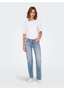 Only Damen Gerade Jeans "ONLBLUSH MID STRAIGHT DNM TAI467 NOOS", blau, modisch, Gr. L, unifarben, Denim/Jeans, Obermaterial: 92% Baumwolle, 6%