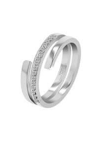 Adelia´s ADELIA ́S Damen Fingerring "Damen Ring aus Edelstahl mit Zirkonia", 52, silber, Fingerringe