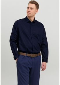 Jack & Jones PlusSize Herren Langarmhemd "JPRBLACARDIFF SHIRT", blau, modisch, Gr. 5XL, JACK & JONES PLUSSIZE, Web, Obermaterial: 100% Baumwolle, Hemden