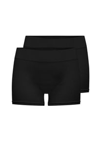 Only Damen Hotpants "ONLVICKY S-LESS MINI SHORTS 2-PACK", schwarz, modisch, Gr. XS, unifarben, Obermaterial: 94% Polyamid, 6% Elasthan, Hosen