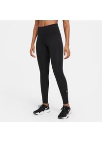 Nike Damen Trainingstights "ONE WOMEN'S MID-RISE LEGGINGS", schwarz, sportlich, Gr. XS, Obermaterial: 78% Polyester, 22% Elasthan, Hosen