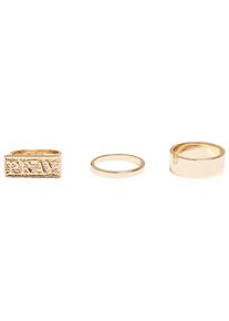 MisterTee Damen Ring-Set "MisterTee Unisex Pray Ring Set", S/M, gold, Fingerringe
