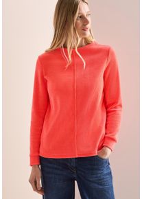 Cecil Damen Langarmshirt, orange, casual, Gr. S, unifarben, Sweatware, Obermaterial: 98% Polyester, 2% Elasthan, Shirts, in Cord Qualität