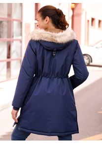Casual Looks Damen Kurzmantel, blau, Gr. 38, unifarben, unifarben mit Farbeinsatz, unifarben mit Farbeinsätzen, 100% Polyester, Bündchen:100%