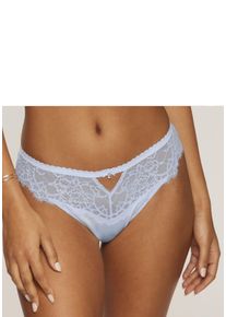 Lascana Damen String "Alana", Gr. 40, blau, Obermaterial: 56% Polyamid, 32% Seide, 12% Elasthan, Unterhosen, aus floraler Spitze und edler Qualität
