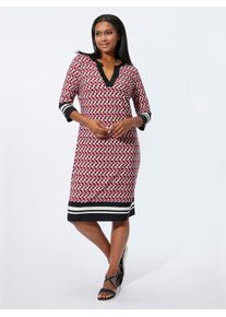 Inspirationen Damen Jerseykleid "Jersey-Kleid", rot, Gr. 36, gemustert, mehrfarbig, bedruckt, Jersey, Single Jersey, 95% Polyester, 5% Elasthan,