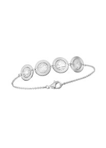 Celesta Damen Armband "925 Silber mit strukturierten Plättchen Elementen", 17 + 2cm, Silber 925 (Sterlingsilber), weiß, Silber 925 (Sterlingsilber),