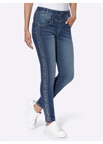Heine Damen Push-up-Jeans, blau, Gr. 36, unifarben, 56% Baumwolle, 19% Polyester, 14% Lyocell, 10% Viskose, 1% Elasthan, Jeans