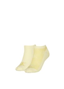 Damen Socken "CKJ WOMEN SNEAKER 2P AO SHADOW RIB", Calvin Klein Jeans, gelb, Baumwollmischung, unifarben, Socken, mit dezentem Logo-Print