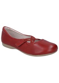 Josef Seibel Damen Riemchenballerina "Fiona", Gr. 36, rot, Leder, klassisch, Schuhe, Festtagsschuh, Slipper, Komfortschuh mit überkreuztem Gummizug