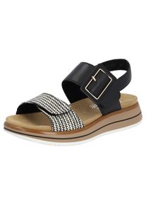Remonte Damen Keilsandalette "ELLE-Collection", Gr. 37, beige, Leder, Textil, casual, Schuhe, Sommerschuh, Sandale, Komfortschuh mit praktischen