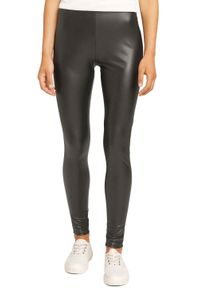 Damen Leggings, schwarz, feminin, Gr. S, Tom Tailor Denim, leicht glänzend, Obermaterial: 88% Baumwolle, 12% Elasthan, Hosen, in Lederoptik