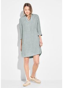 Cecil Damen Sommerkleid, grün, casual, Gr. M, gestreift, Obermaterial: 100% Leinen, Kleider, in gestreifter Optik