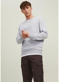 Jack & Jones JACK & JONES Herren Sweatshirt "JJESTAR BASIC SWEAT CREW NECK NOOS", grau, modisch, Gr. L, unifarben, meliert, angeraute Sweatware, Obermaterial: 70%