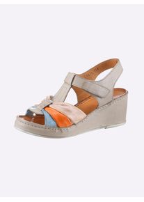 Gemini Damen Sandale, Gr. 41, beige, Glattleder, feminin, Schuhe