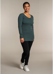 SANDGAARD Damen Langarmshirt "SG147", blau, casual, Gr. 50, gestreift, Obermaterial: 95% Viskose, 5% Elasthan, Shirts, mit Streifenmuster