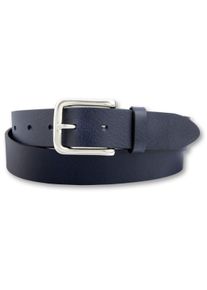 Bernd Götz BERND GÖTZ Damen Ledergürtel, blau, casual,modisch, Gr. 120, unifarben, Leder, Gürtel, Solide, silberfarbene Dornschließe