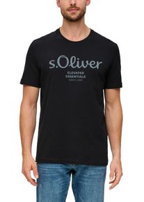 s.Oliver Herren T-Shirt, schwarz, casual, Gr. S, bedruckt, Single Jersey, Obermaterial: 100% Baumwolle, Shirts, aus atmungsaktiver Baumwolle