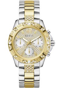 Guess Damen Multifunktionsuhr "MAJESTY", silber, Armbanduhren, Quarzuhr, Armbanduhr, Damenuhr, Datum, Edelstahlarmband