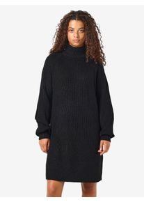 Noisy may Damen Strickkleid "NMTIMMY L/S KNIT DRESS NOOS", schwarz, casual, Gr. S, unifarben, Rippstrick, Obermaterial: 100% Polyacryl, Kleider