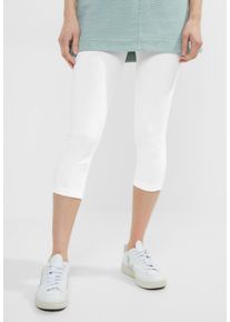 Cecil Damen 3/4-Leggings, weiß, casual, Gr. XL, unifarben, Web, 95% Baumwolle, 5% Elasthan, Hosen, im elastischen Materialmix
