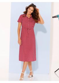 Classic Basics Damen A-Linien-Kleid "Kleid", rot, Gr. 50, gemustert, gepunktet, 100% Polyester, Kleider
