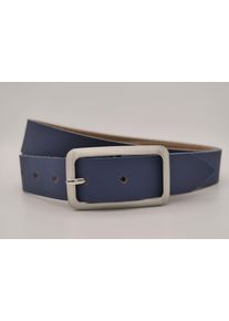 AnnaMatoni Damen Ledergürtel, blau, casual, Gr. 95, unifarben, Rindsleder, Gürtel, mit silberner Schließe