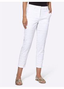 Heine Damen Webhose, weiß, Gr. 38, unifarben, 97% Baumwolle, 3% Elasthan, Hosen