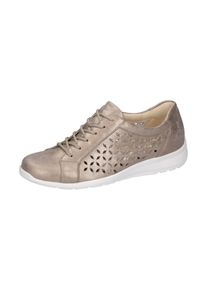 Waldläufer WALDLÄUFER Damen Schnürschuh "HINATA", Gr. 5, gold, Nappaleder, metallic, sportlich, Schuhe, Komfortschuh, Halbschuh, Freizeitschuh in Weite H (=sehr