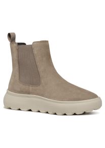Geox Damen Chelseaboots "D SPHERICA EC4.1 A", Gr. 35, grau, Veloursleder, Textil, casual, Schuhe, Plateau Boot, Chunky Boot, Winterboot mit