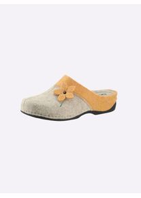 Casual Looks Damen Hausschuh, Gr. 42, gelb, Wolle, Polyester, modisch, Schuhe