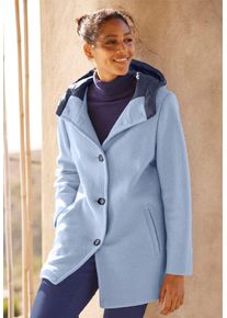 Heine Damen Wolljacke, blau, Gr. 38, unifarben, 60% Polyester, 40% Wolle, Wattierung:100% Polyester, Jacken